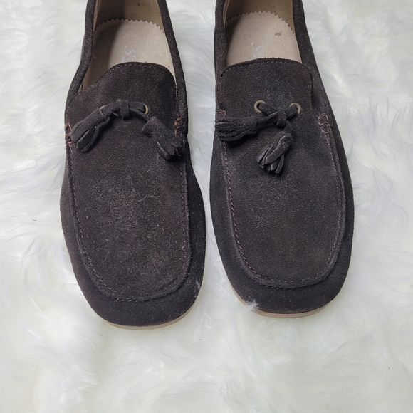Scandro Men Dark Brown All Soft LEATHER SUEDE Slip-On Shoes Moccasin Loafer58110 - Picture 2 of 6